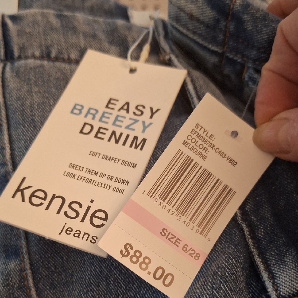 Kensie The Kaya High Rise Straight Wide Leg Jeans. Size 6/28 - Picture 8 of 8